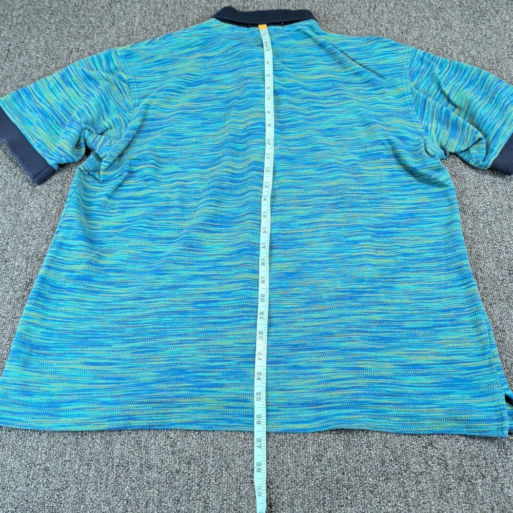 Tail Vintage 90s Golf Polo Shirt Mens Large Blue Green Space Dye Knit USA Made - Picture 7 of 9
